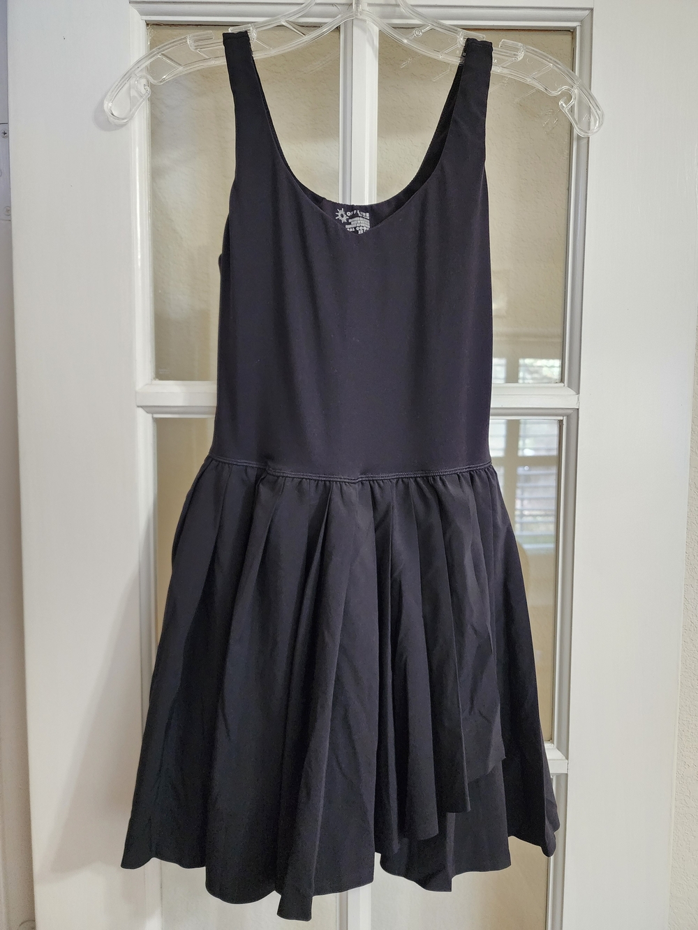 OFFLINE by Aerie XS Black Pleated Exercise Dress Built In Shorts